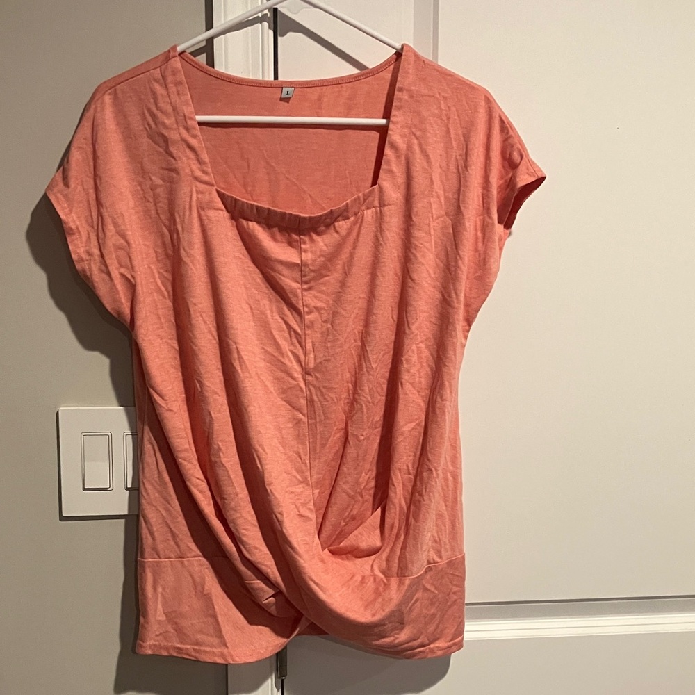 Coral Drape Front Top